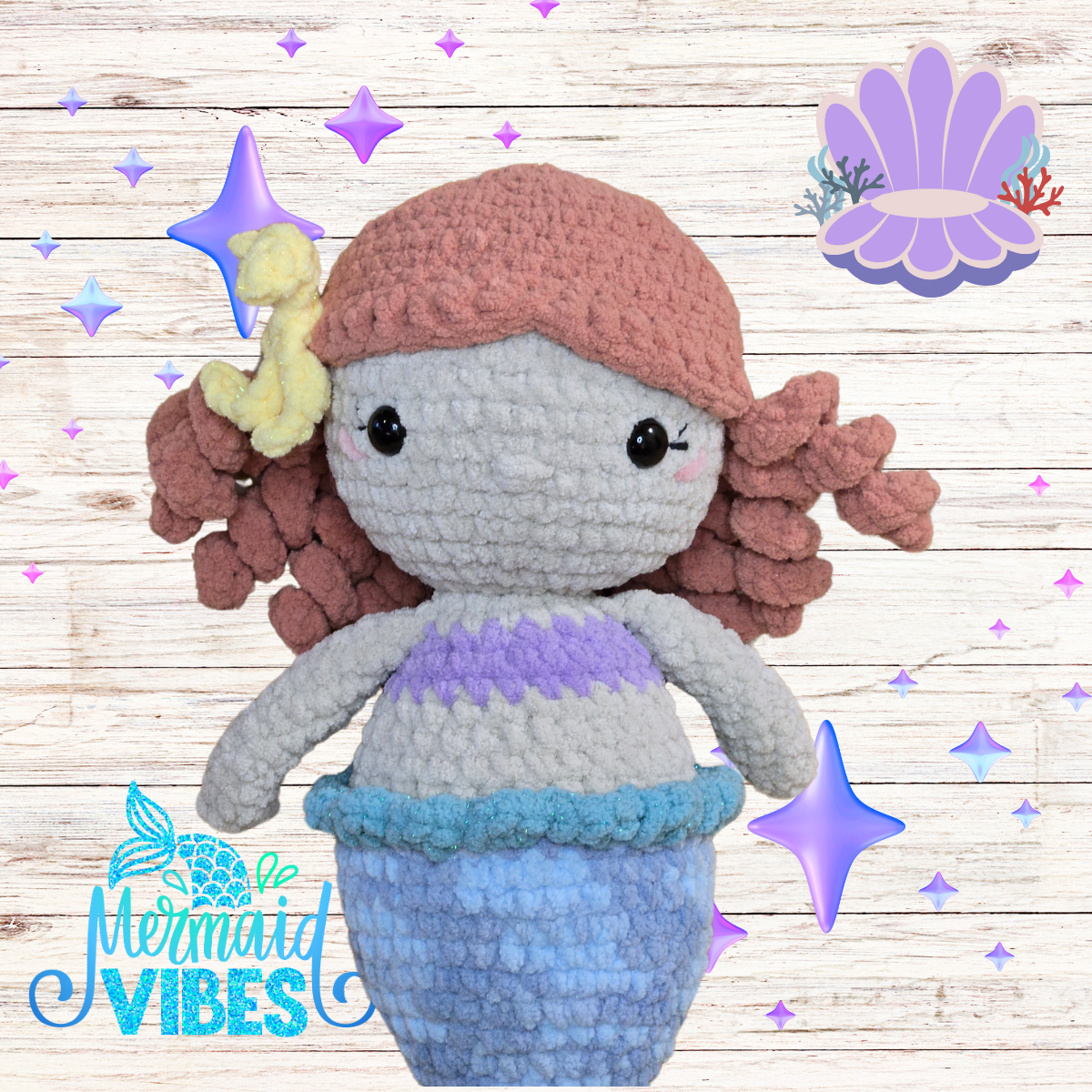 Mermaid Crochet w/buns