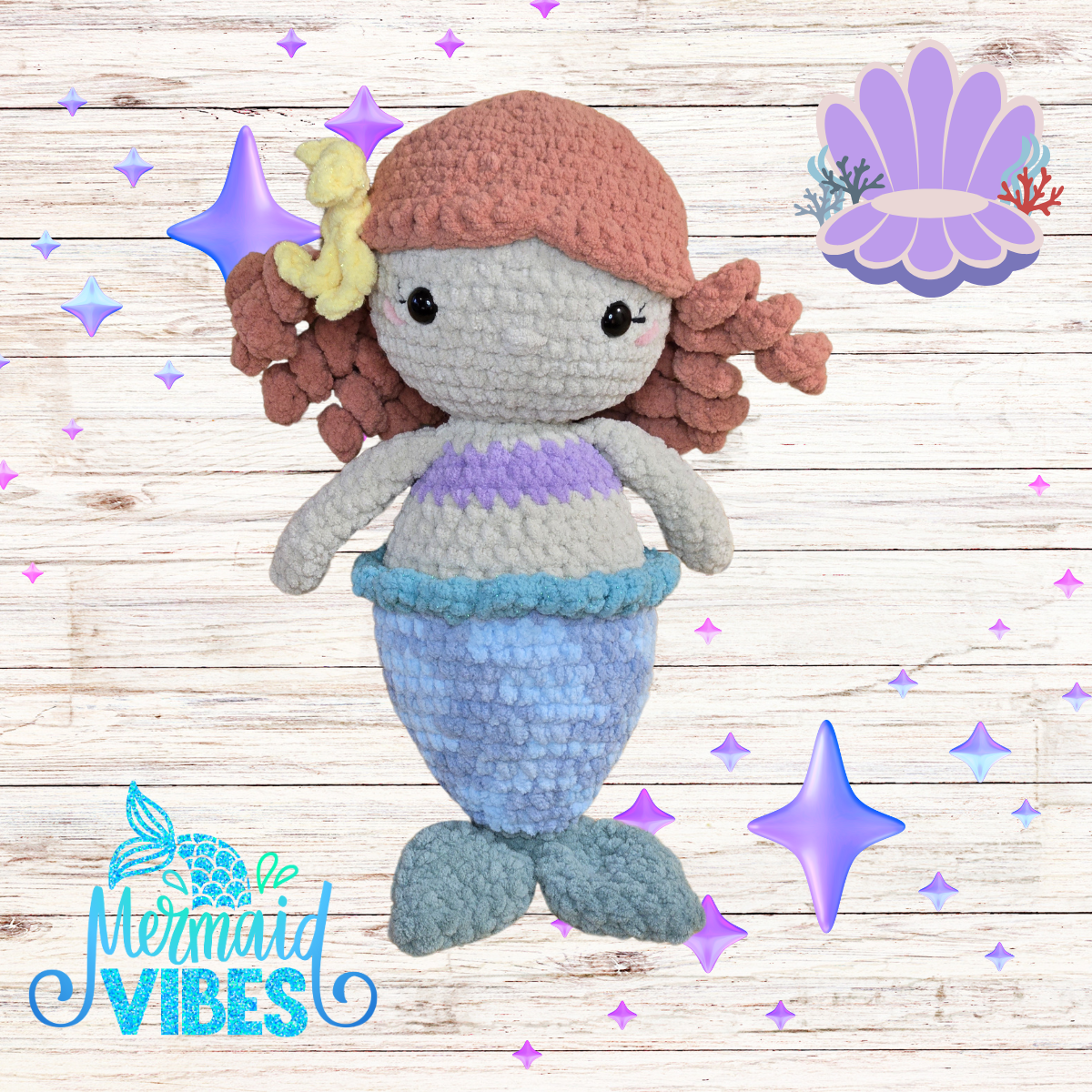 Mermaid Crochet w/buns