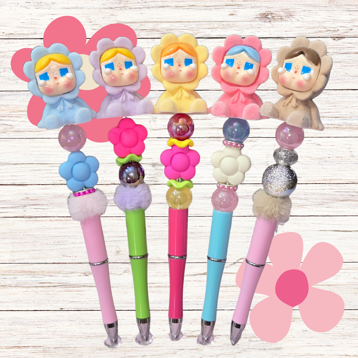 Flower Crybaby Beaded Pens