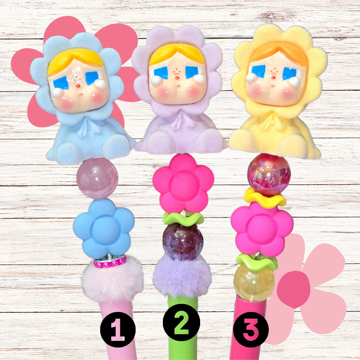 Flower Crybaby Beaded Pens