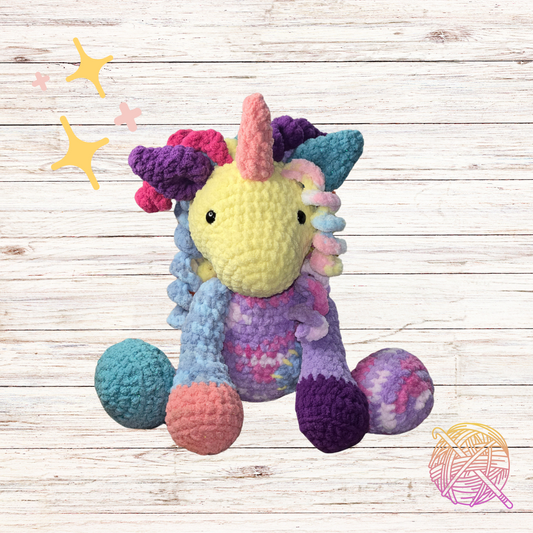 Raggedy Unicorn Crochet Doll