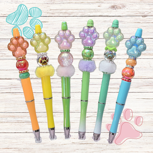 Paw Print Beaded Pens