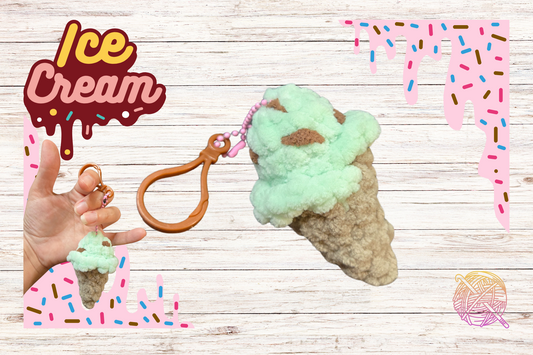 Ice Cream Crochet Bag Charm